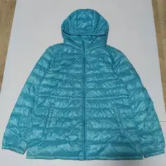 ユニクロ ユニクロ フード付 ダウンジャケット ターコイズブルー XL