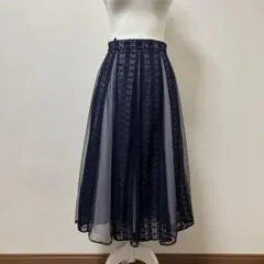 ストロベリーフィールズ　スカート　ロングスカート 春　夏　レース　ネイビー