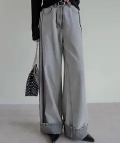 【❌即購入不可】 Re:EDIT ワイドストレート リバースデニムパンツ Ｌ