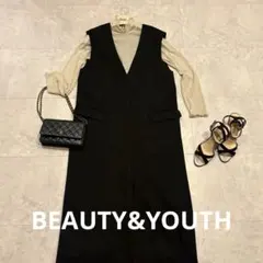 【美品】BEAUTY&YOUTH ツイードライク ジャンパースカート