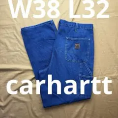 カーハート W34 ペインターパンツ ブルーデニム ボトム 古着 青 18001