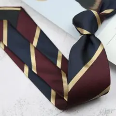 メンズ ネクタイ レジメンタル ストライプ ネイビー バーガンディ A