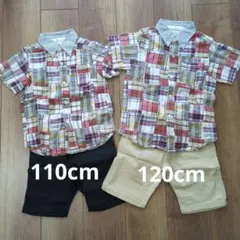 size110cm.120cm 半袖シャツ ショートパンツ 4点セット