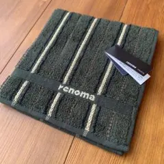 renoma ダークグリーン 綿麻 タオルハンカチ新品