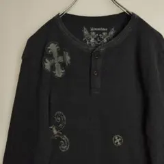 machine 長袖シャツ ロンT サーマルシャツ ヘンリーネック ブラック