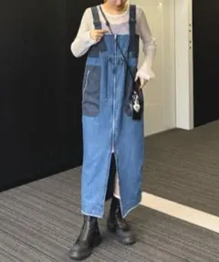 JEANASIS パッチワークジャンスカ　デニムワンピース