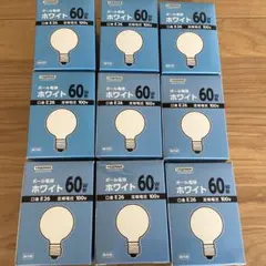 YAZAWA ボール電球　ホワイト　60W型　　GW100V57W70 9個