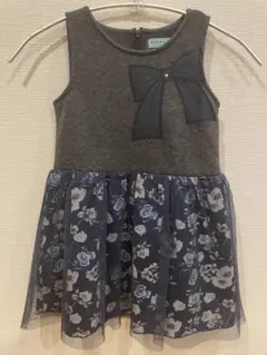 hakka kids ノースリーブ ワンピース 花柄　リボン　110サイズ