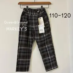 120【新品】マーキーズ チェックテーパードタックパンツ