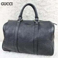 【美品】GUCCI グッチシマ ボストンバッグ ブラックのサムネイル