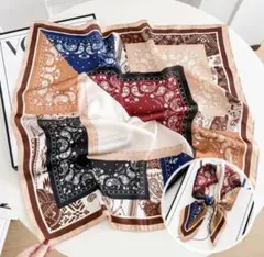 バンダナ シルク大判スカーフ 美しいシルクスカーフ 70×70 g27