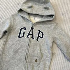 【新品】baby GAP グレー ロンパース 80cmフード付き 8