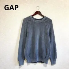 GAP ギャップ クルーネックリブニット セーター ブルー M