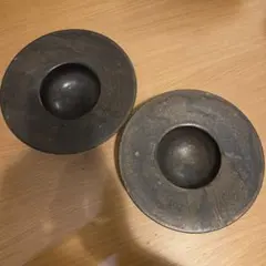 未使用品 井上茂 おさじ 黒釉 器 作家 陶芸 茶器 酒器 小皿 豆皿 ペア