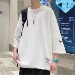 新品 メンズ ビッグシルエット Tシャツ ホワイト