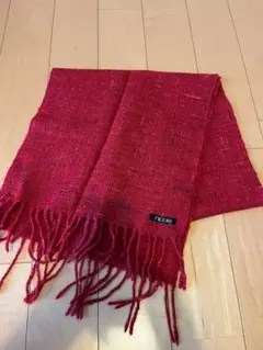 nicole 赤いマフラー ウール混紡 フリンジ付き 130cm×62cm