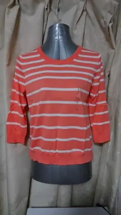 ボーダークルーネックセーター(７分袖)