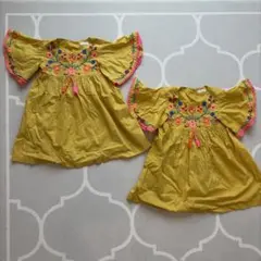 NEXT ワンピース　まとめ売り　98 花柄刺繍　女の子　双子　　　半袖