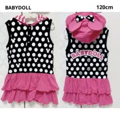 【美品】BABYDOLL ミニーちゃん フード付 ピンク ワンピース 120cmのサムネイル