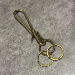 カラビナ　キーホルダー　ゴールド　ツリバリ　ヴィンテージ　キーリング　メンズ