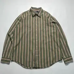 90s ラルフローレン 長袖シャツ ネイティブストライプ XL 猫目 7844