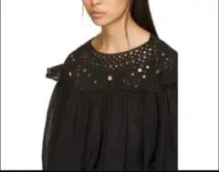 ISABEL MARANT ETOILE ブラックレース長袖ブラウス