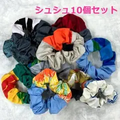 #2808-3 【新品】 シュシュ　ヘアゴム　10個セット　ハワイアン　南国