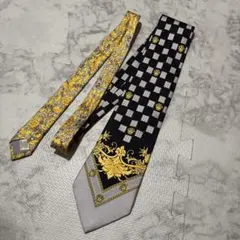 VERSACE ネクタイ チェック柄 シルク製