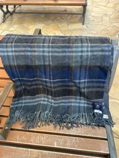 Paul Smith ウールマフラー ネイビー グレー チェック柄