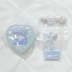 シナモロール ミニゲーム機風チャーム おはじきシール風 デニムペンポーチ風
