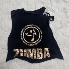 ZUMBA ブラック タンクトップ カットアウトデザインズンバウェア