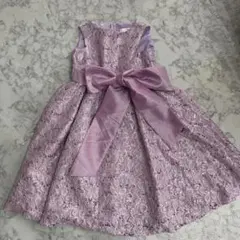 薄紫色 レースドレス リボン付き