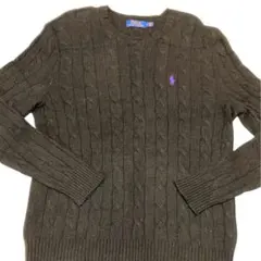 【訳有】Polo Ralph Laurenケーブルニットウール100%M