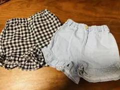 子供服80cm女の子4点まとめ売り 半袖 Tシャツ+ショートパンツ