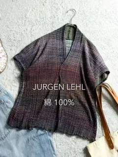 【JURGEN LEHL】綿100% グラデーション プリーツスキッパーシャツ
