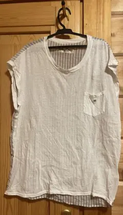 シェアスピリット ホワイト ストライプ柄 Tシャツ Sサイズのサムネイル