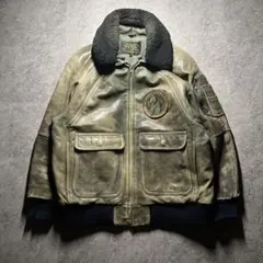 カドヤ KADOYA フライトジャケット G-1 レザージャケット M ワッペン カドヤ KADOYA フライトジャケット G-1 レザージャケット M ワッペン