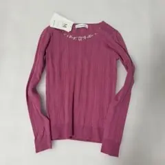 【MISCH MASCHタグ付き】ピンクリブ編みセーター