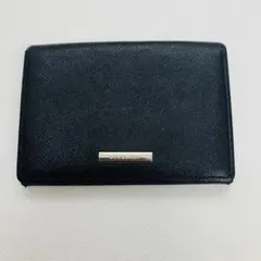 美品　バーバリー　名刺入れ　カードケース　本革　ノバチェック　ロゴプレート　黒のサムネイル