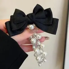 リボンとビーズのヘアアクセサリーセット 【2個】