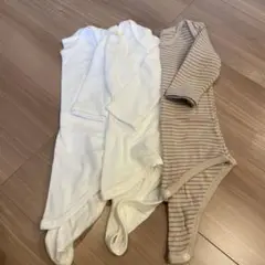 ロンパースセット ホワイト・ストライプ