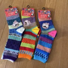 カラフルソックス　3足セット　トレッキング　アウトドアなど