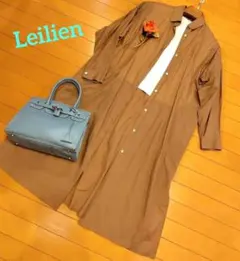 レリアン 近年モデル ブラウン 長袖 シャツワンピース羽織り9M