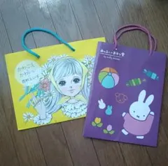 イラスト付き紙袋2枚セット