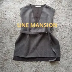 UNE MANSION ヘリンボーンノースリーブベスト ベルト付
