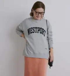 【最終価格】pual ce cin フロッキーロゴ裏毛スウェットプルオーバー