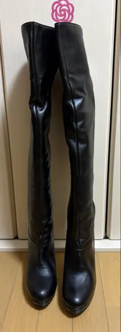 Caristoga 本革 ニーハイブーツ ハイヒール 新品未使用 黒 Lサイズ