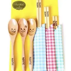 【名入れ】【みんな嬉しい！】3人兄弟 木のスプーン お箸 セット
