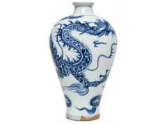 染付 龍文 壺 花瓶花入　鉄瓶銀瓶湯沸唐物中国工芸景徳鎮急須茶入大明宣徳年