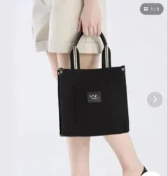 新品未使用　アニエスベー　レザーネーム　ミニトートバッグ　ブラック